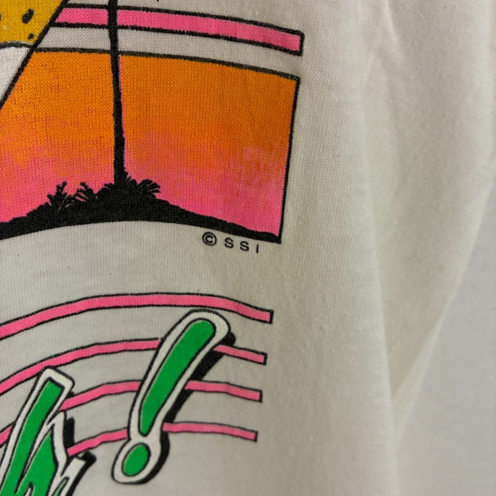 Vintage 80s Lifes A Beach Tank Top Fits S‎ Sleeveless Shark Single Stitch Beach - Picture 3 of 11